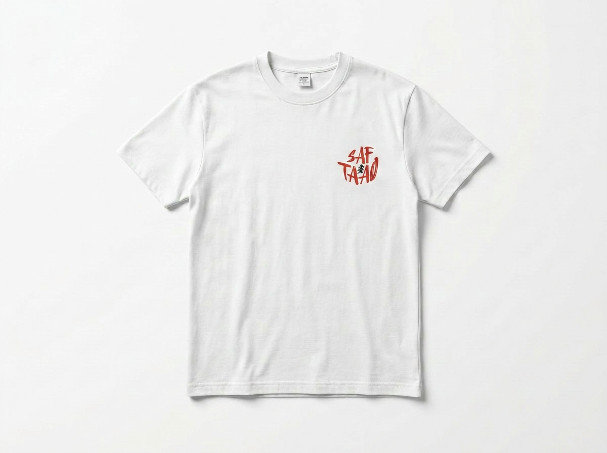 White Front view of the Saf Taao Drop OG t-shirt